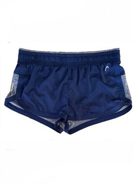HEAD Women's L Blue Gray Half Mile Shorts Running Gym Training Panty Lined
